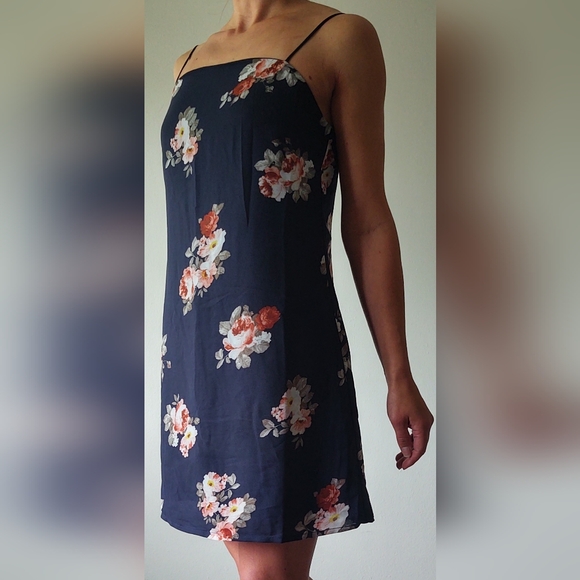 Francesca's Navy Floral Slip Dress - Picture 2 of 9